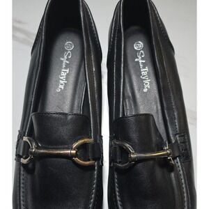 Sophia Taylor Women's Black Slip-On Loafer Flats Metal Bit Round Toe Size 12W